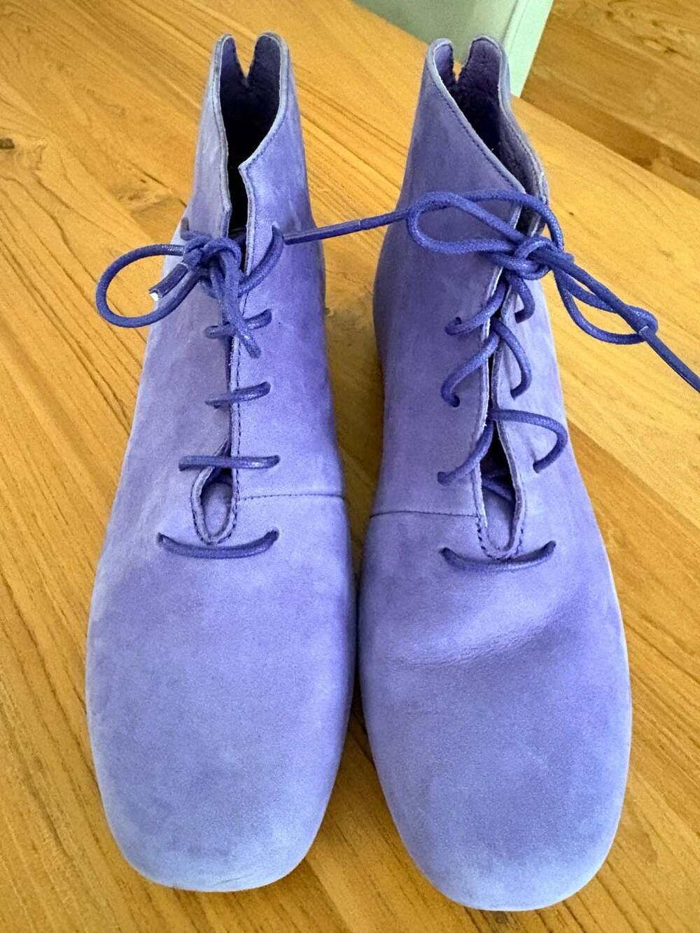 Camper Lace Up Ankle Boots Purple Suede Booties Ladies Size 36/US 5.5-6
